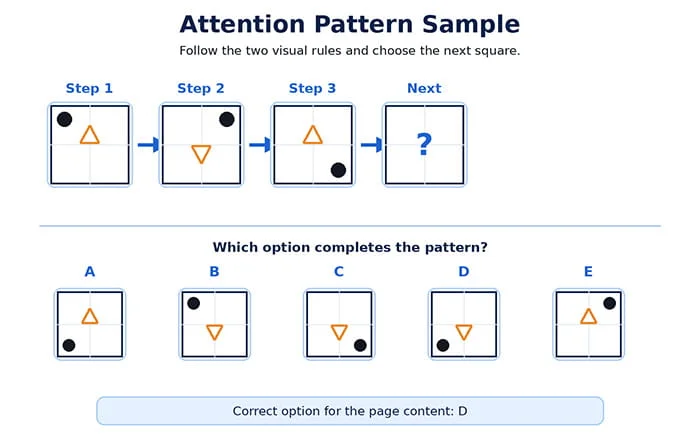 Select the correct option for the next square
