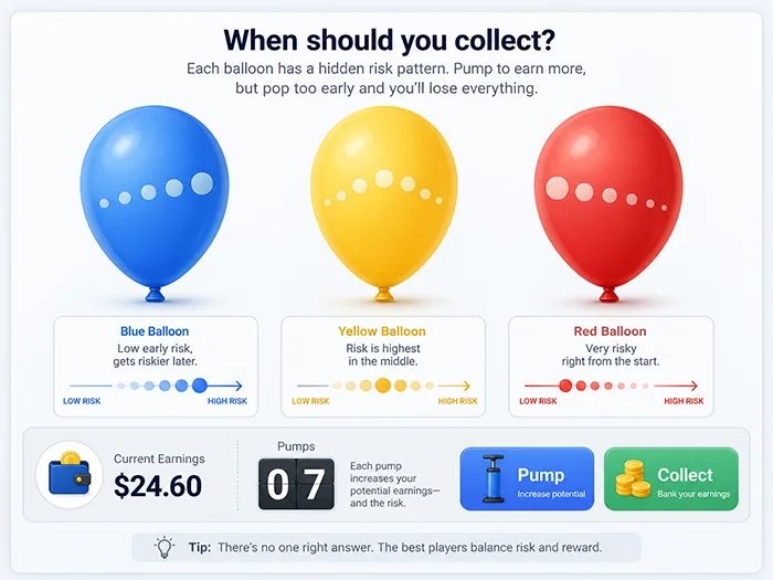 Earn with the balloon game